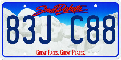 SD license plate 83JC88
