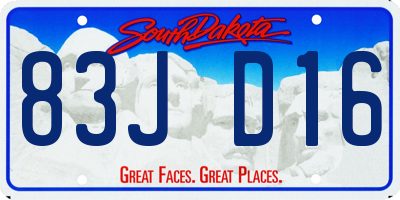 SD license plate 83JD16