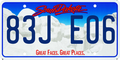 SD license plate 83JE06