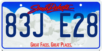 SD license plate 83JE28