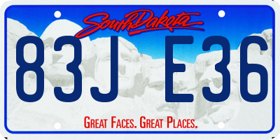 SD license plate 83JE36