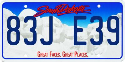 SD license plate 83JE39
