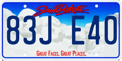 SD license plate 83JE40