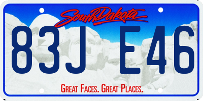 SD license plate 83JE46