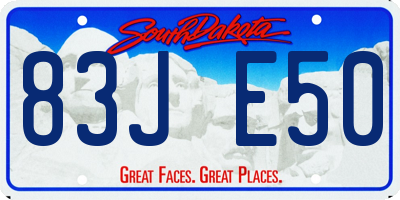 SD license plate 83JE50