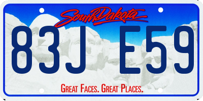 SD license plate 83JE59