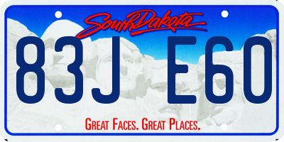 SD license plate 83JE60