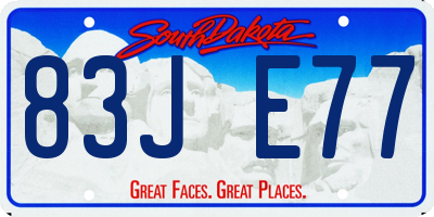 SD license plate 83JE77
