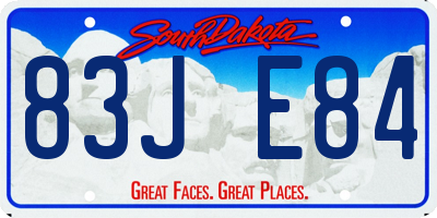 SD license plate 83JE84