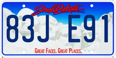 SD license plate 83JE91