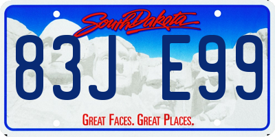 SD license plate 83JE99