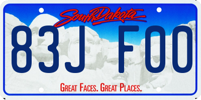 SD license plate 83JF00