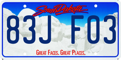 SD license plate 83JF03