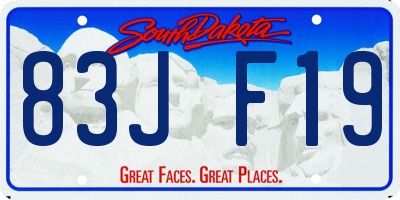 SD license plate 83JF19