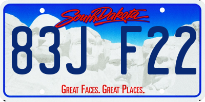 SD license plate 83JF22