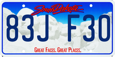 SD license plate 83JF30