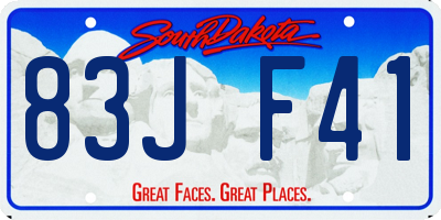 SD license plate 83JF41