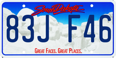 SD license plate 83JF46