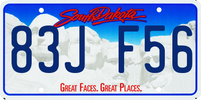 SD license plate 83JF56