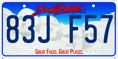 SD license plate 83JF57