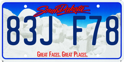 SD license plate 83JF78