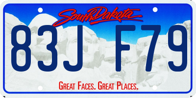 SD license plate 83JF79