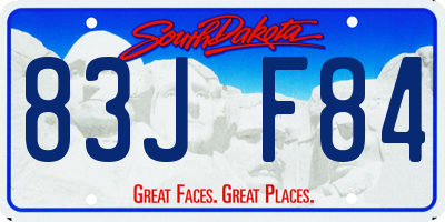 SD license plate 83JF84