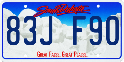 SD license plate 83JF90