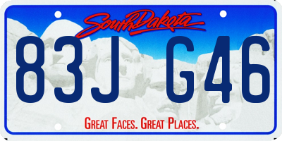 SD license plate 83JG46