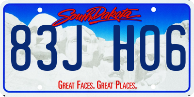SD license plate 83JH06