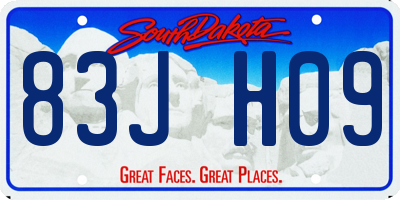 SD license plate 83JH09