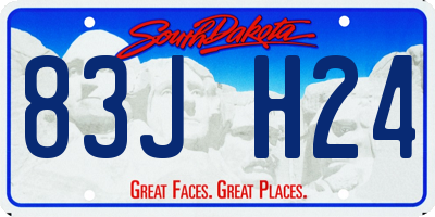 SD license plate 83JH24