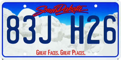 SD license plate 83JH26
