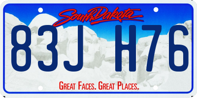 SD license plate 83JH76