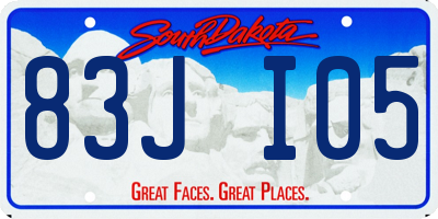 SD license plate 83JI05