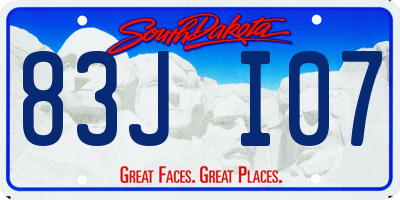 SD license plate 83JI07