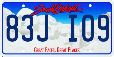 SD license plate 83JI09