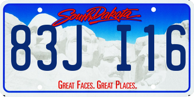 SD license plate 83JI16