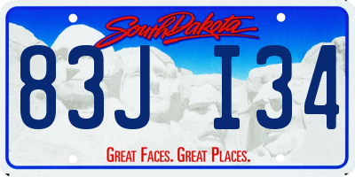 SD license plate 83JI34