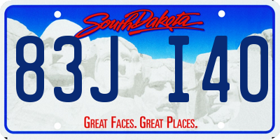 SD license plate 83JI40