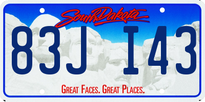 SD license plate 83JI43