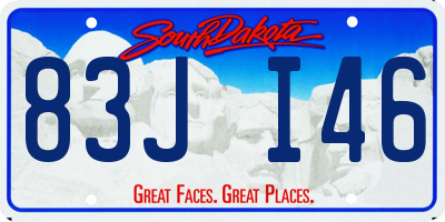 SD license plate 83JI46
