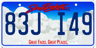 SD license plate 83JI49