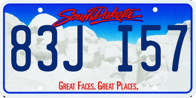 SD license plate 83JI57