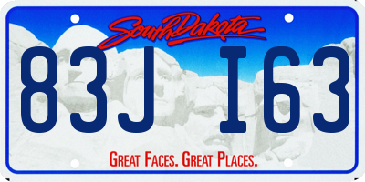 SD license plate 83JI63