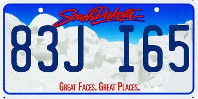 SD license plate 83JI65