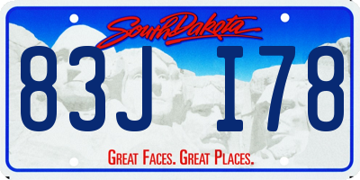 SD license plate 83JI78