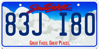 SD license plate 83JI80