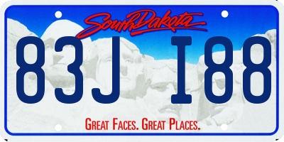 SD license plate 83JI88