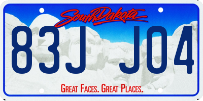SD license plate 83JJ04